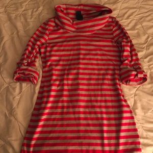 Striped Cozy Next Button Sleeve Sweater Top